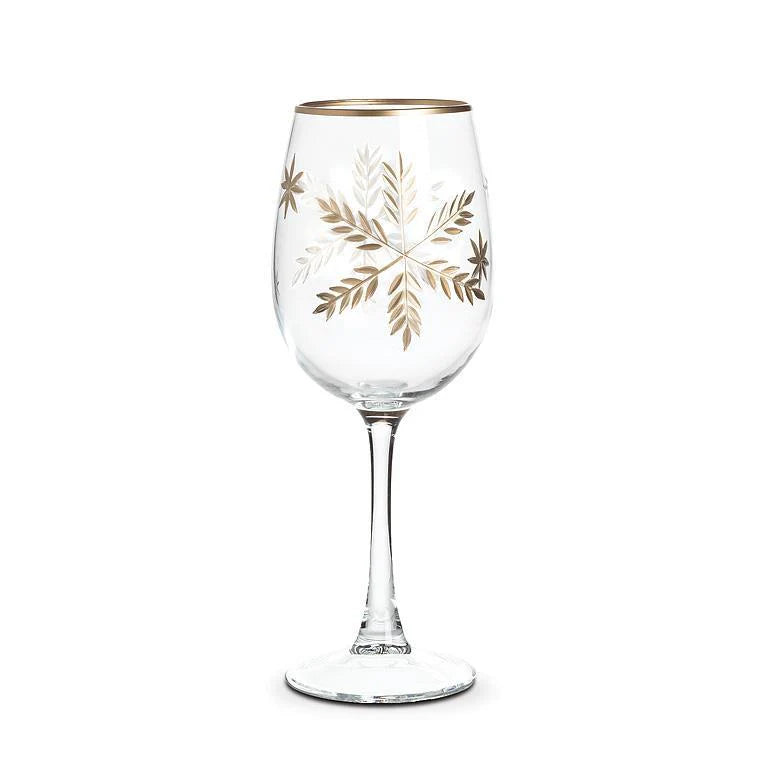 Abbott Gold Snowflake Stem Glasses