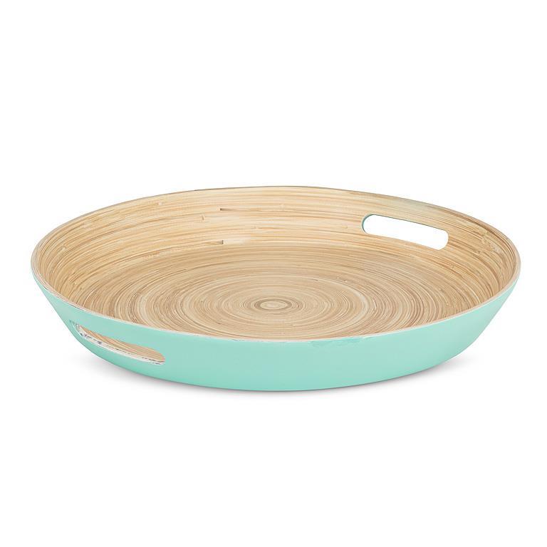 Abbott Round Bamboo Tray with Handles