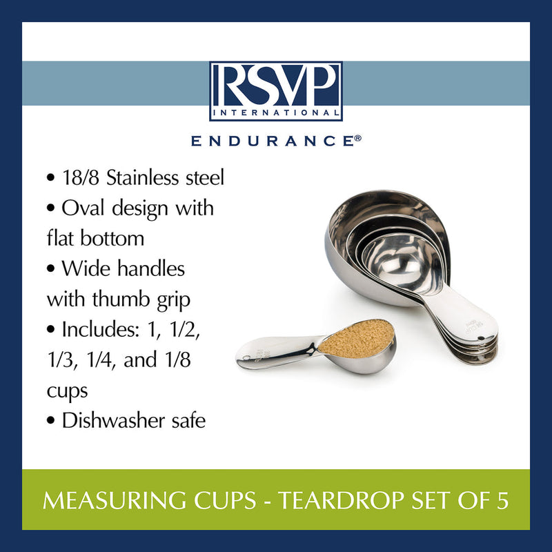 RSVP International Teardrop measuring cups - Set of 5