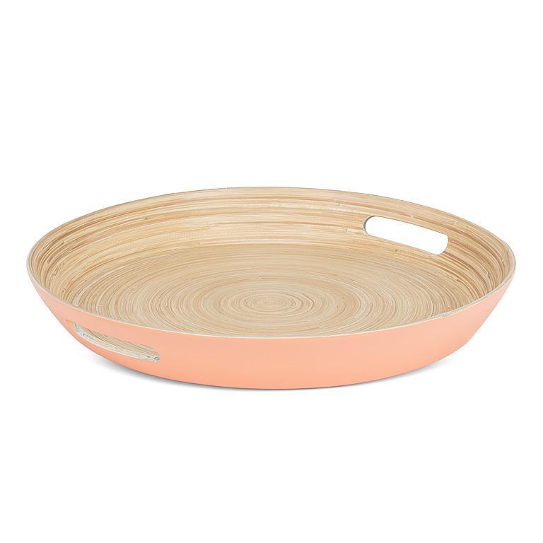 Abbott Round Bamboo Tray with Handles