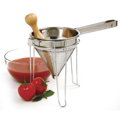 Norpro Stainless Steel Chinois With Wood Pestle And Stand