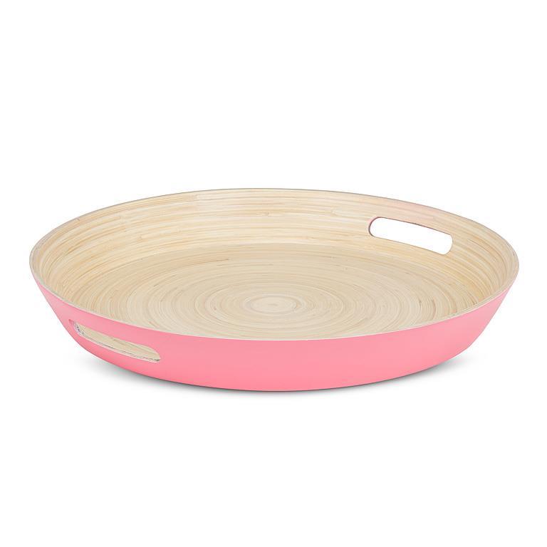 Abbott Round Bamboo Tray with Handles