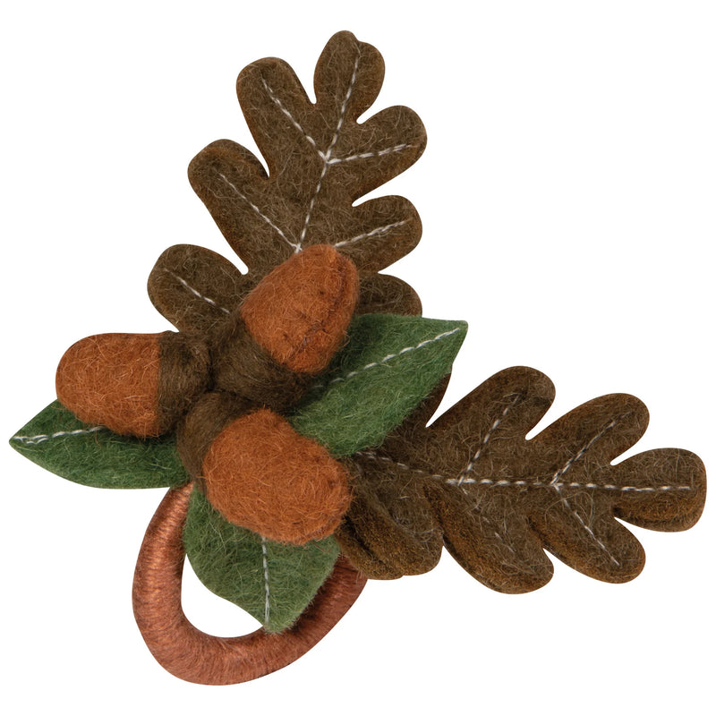 Now Designs Wool/Felt Napkin Ring - Oak & Acorn