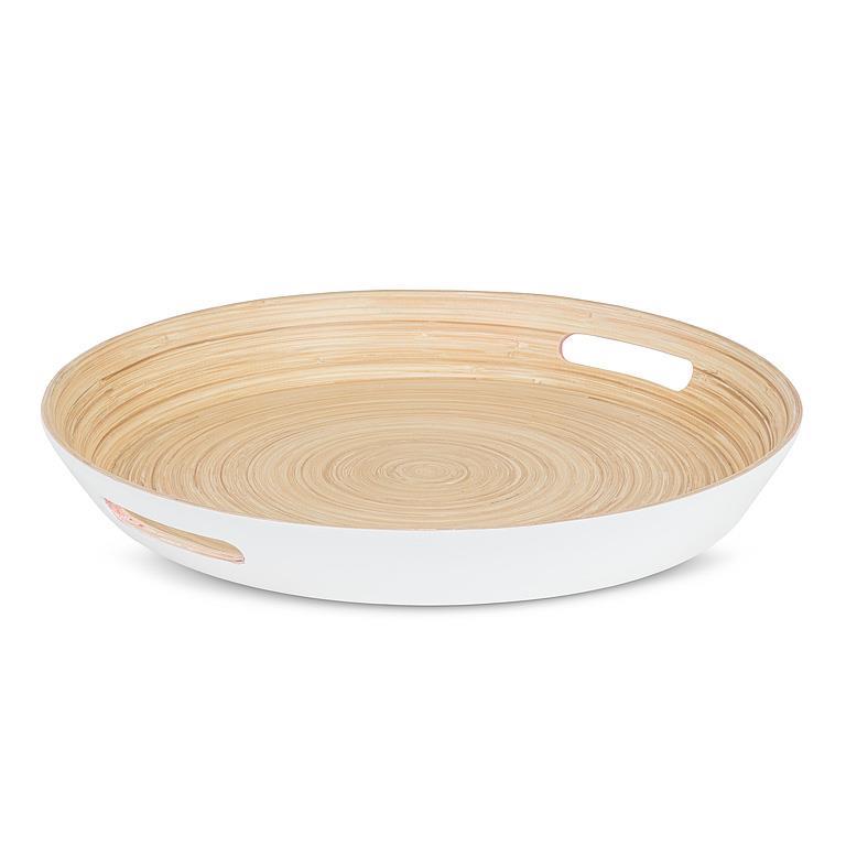 Abbott Round Bamboo Tray with Handles