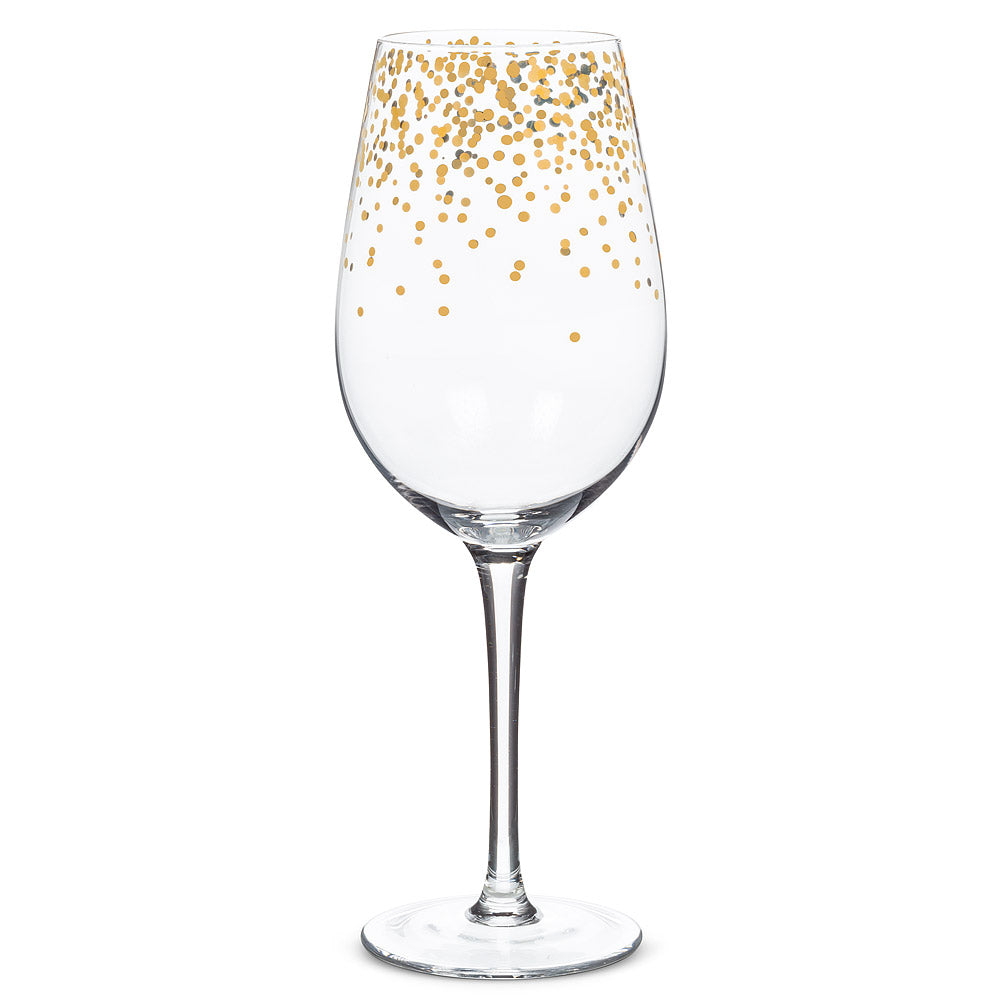 Abbott Goblet Wine Glasses Gold Confetti Stem Our Kitchen Corner