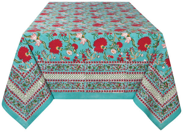 Heirloom Block Print Tablecloth 60" x 90"