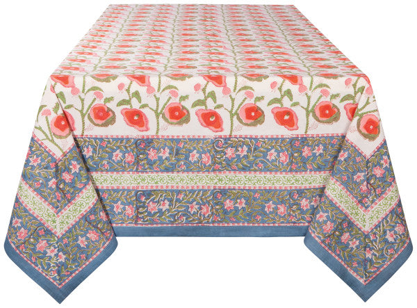 Heirloom Block Print Tablecloth 60" x 90"