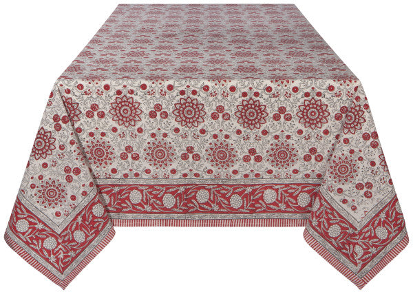 Heirloom Block Print Tablecloth 60" x 90"