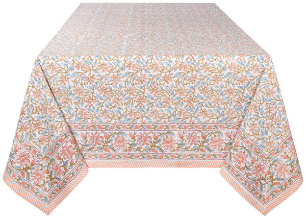Heirloom Block Print Tablecloth 60" x 90"