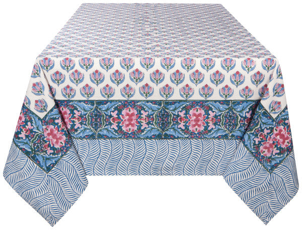 Heirloom Block Print Tablecloth 60" x 90"