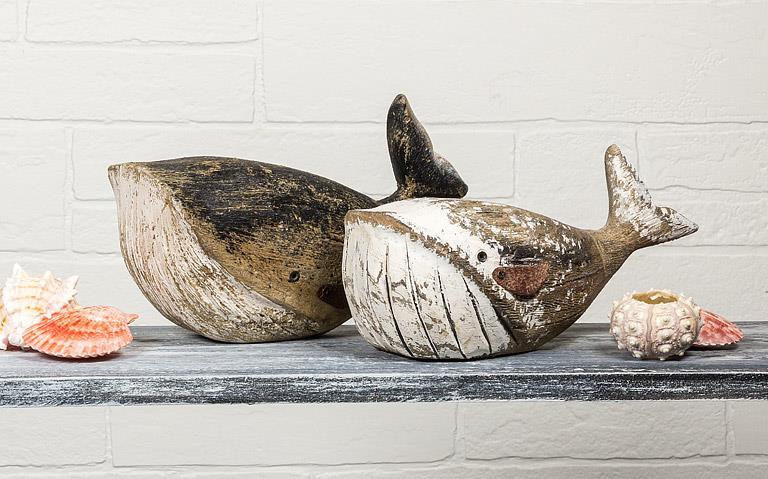 Abbott Lg Black Carved Whale