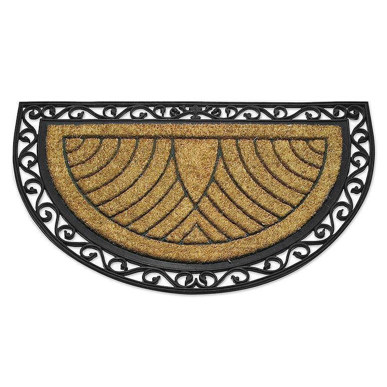 Jumbo Half Round Doormat with Border