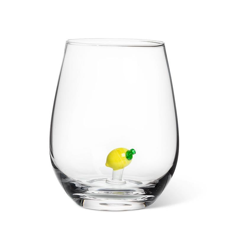 Abbott Lemon Icon Stemless Wine Glass