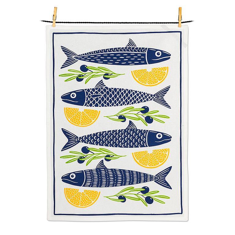 Abbott Fish & Lemons Tea Towel