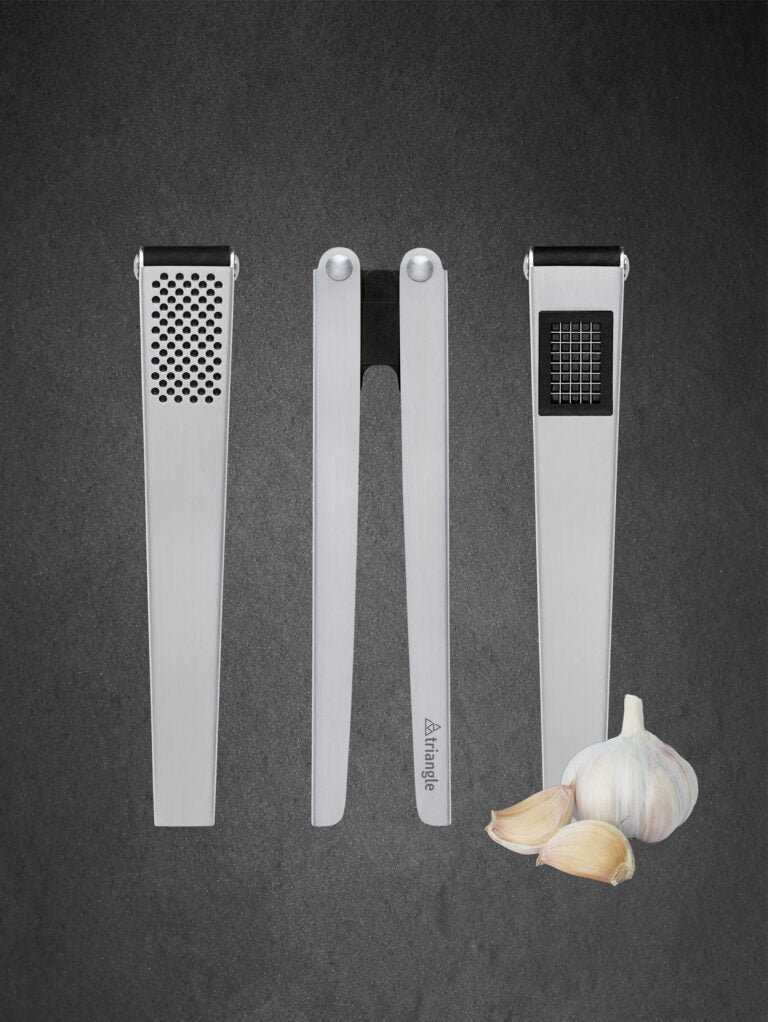 Triangle Garlic Press & Cutter – 2-in-1 Tool