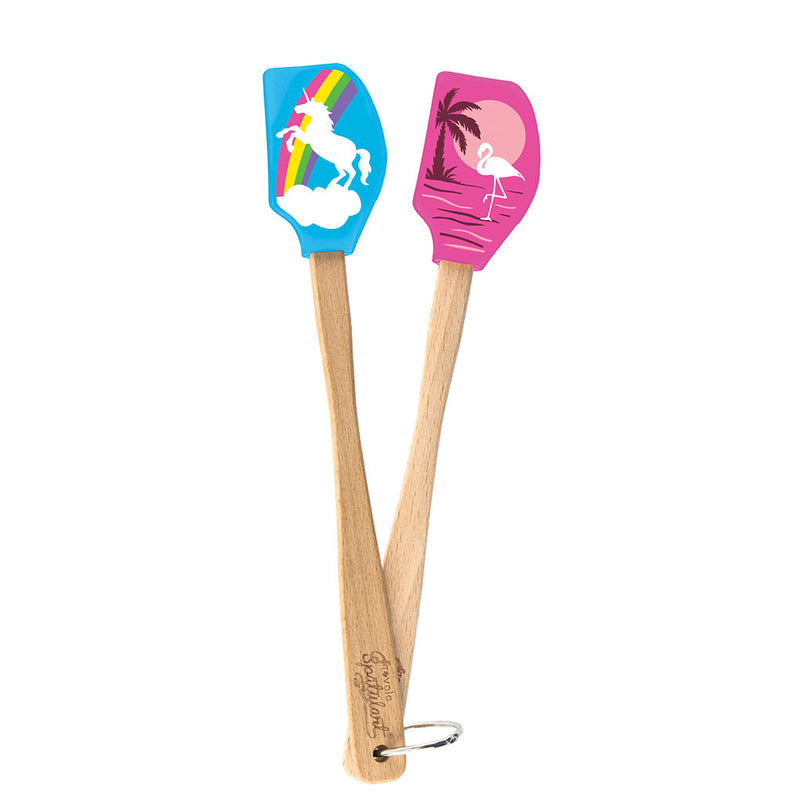 Tovolo  Spatulart Wood Handled Mini Spatula S/2 Unicorn & Flamingo