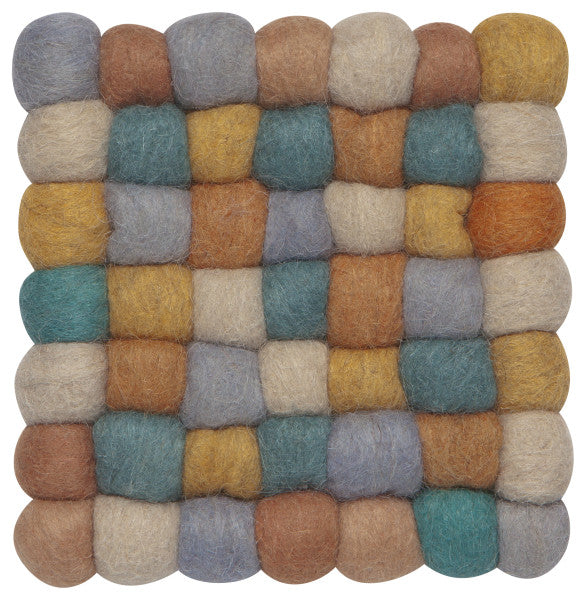 Heirloom Wool Felt Dot Trivet 6"x 6"