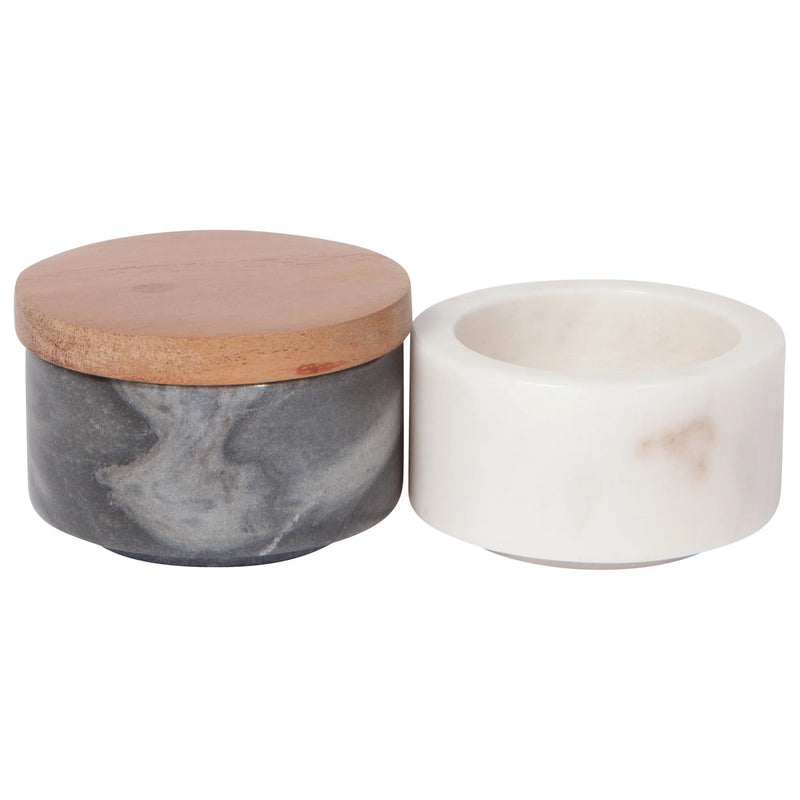 Heirloom White Slate Marble Salt Cellar
