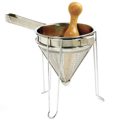 Norpro Stainless Steel Chinois With Wood Pestle And Stand