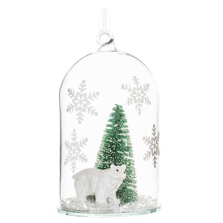 Abbott Polar Bear w/Tree Dome Ornament