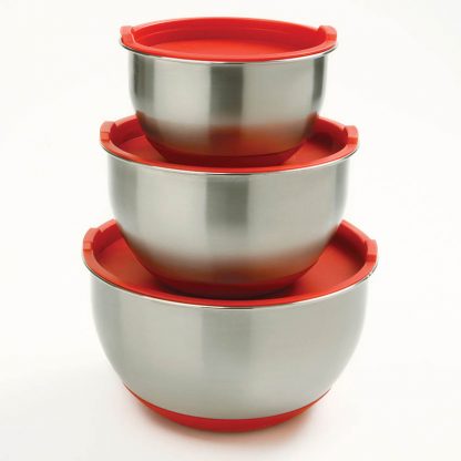 Stainless Steel Mixing Bowls w/Lids 3/Set