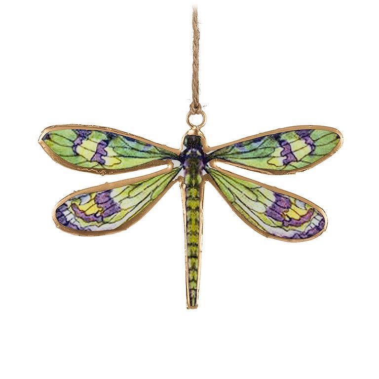 Abbott Lg Green/Purple Dragonfly Ornament