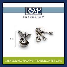 RSVP International Teardrop measuring spoons - 5 piece set