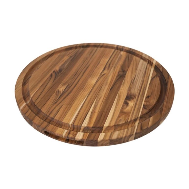 Teakhaus Round Carving Board W/Handgrip  & Juice Canal