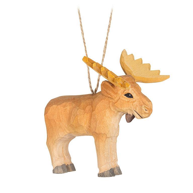 Standing Moose Carved Ornament