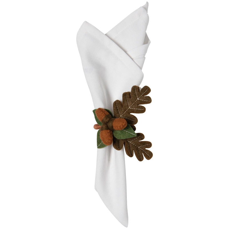 Now Designs Wool/Felt Napkin Ring - Oak & Acorn