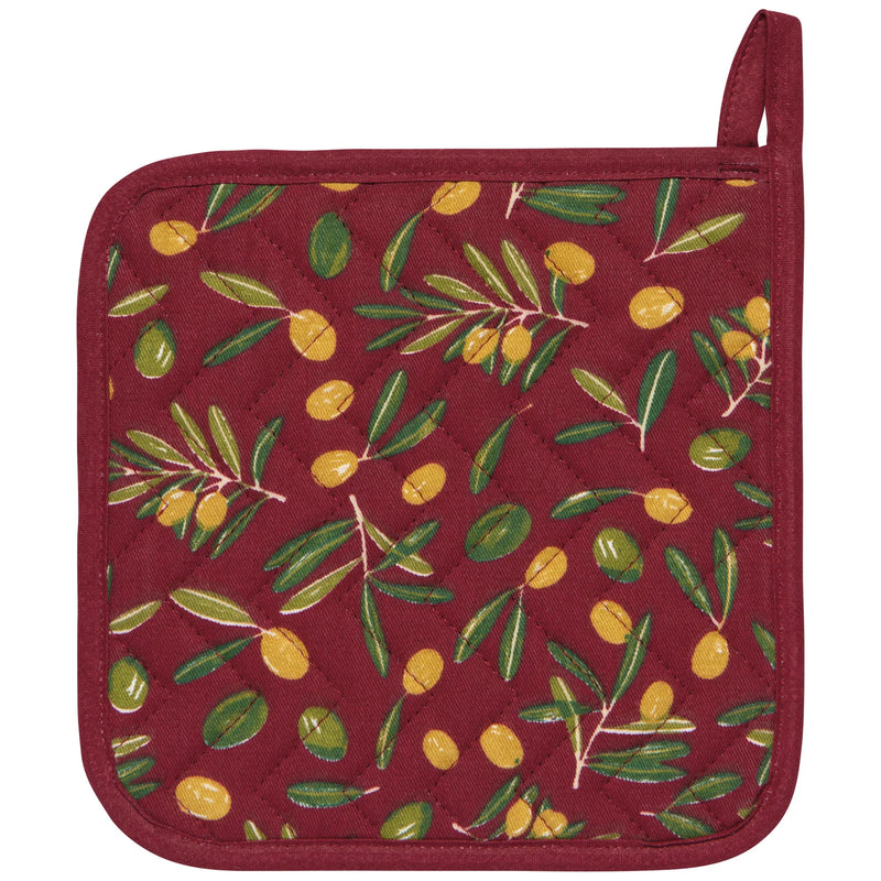 Now Designs Holiday Print Potholder - Olive Oil