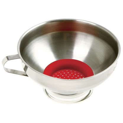 Norpro Stainless Steel Wide Mouth Funnel W Silicone Strainer