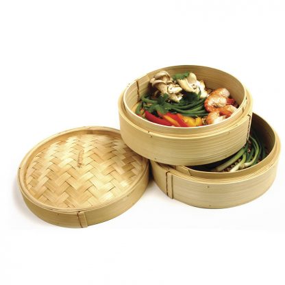 Norpro 2 Tier Bamboo Steamer W/Lid