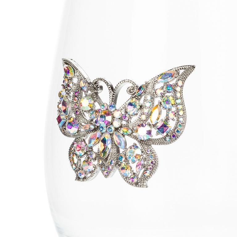 Abbott Stemless Wine Glass with Jeweled Butterfly