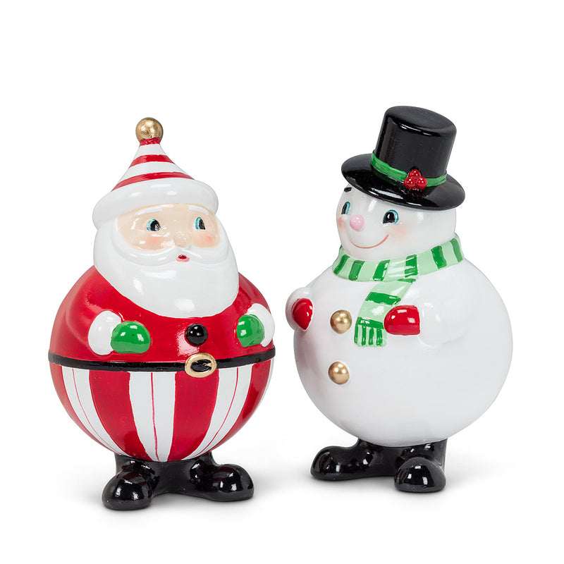 Abbott Christmas Standing Ornament - Santa/Snowman